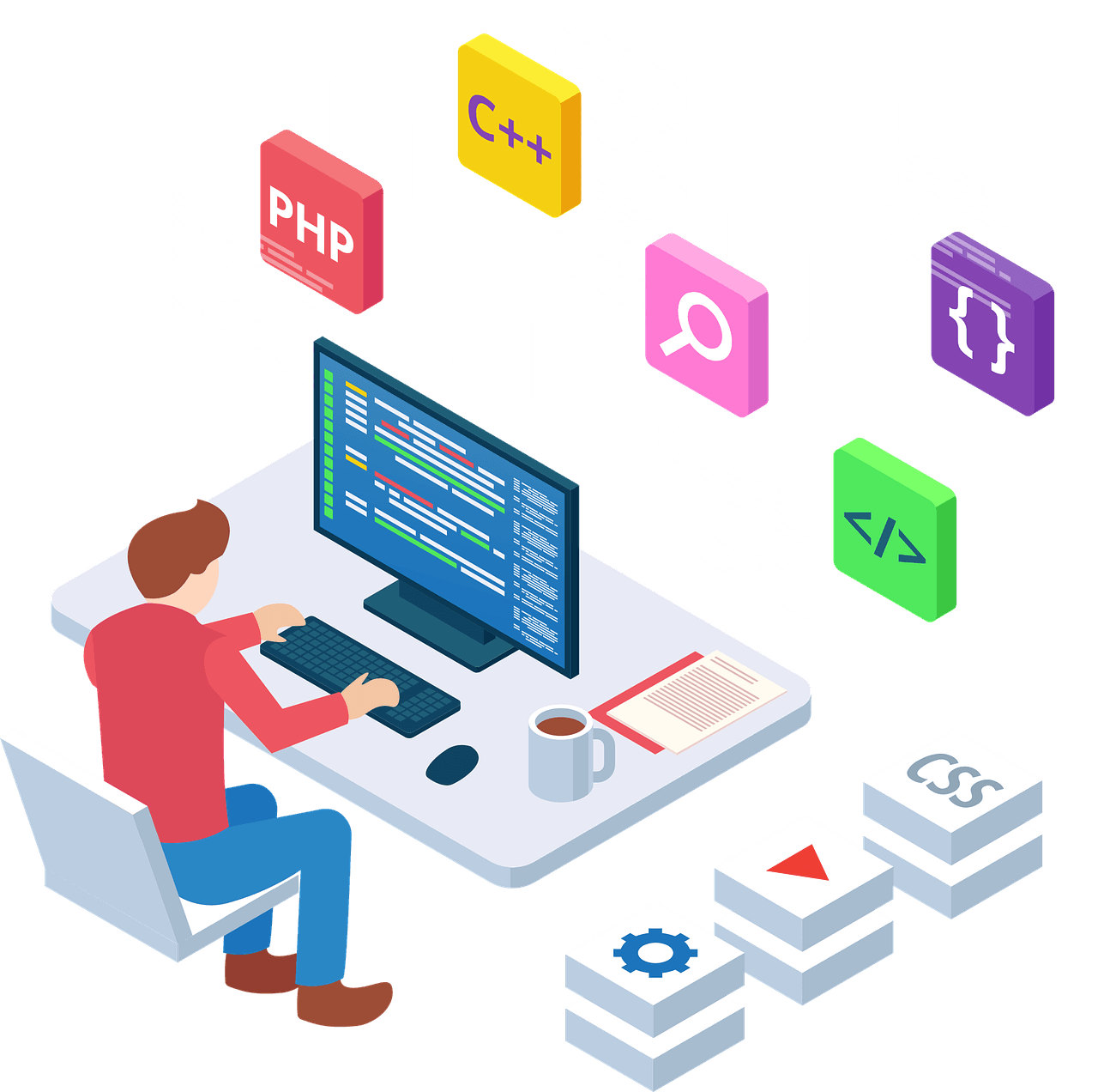 MD Amdad Islam - MERN Stack Developer Illustration