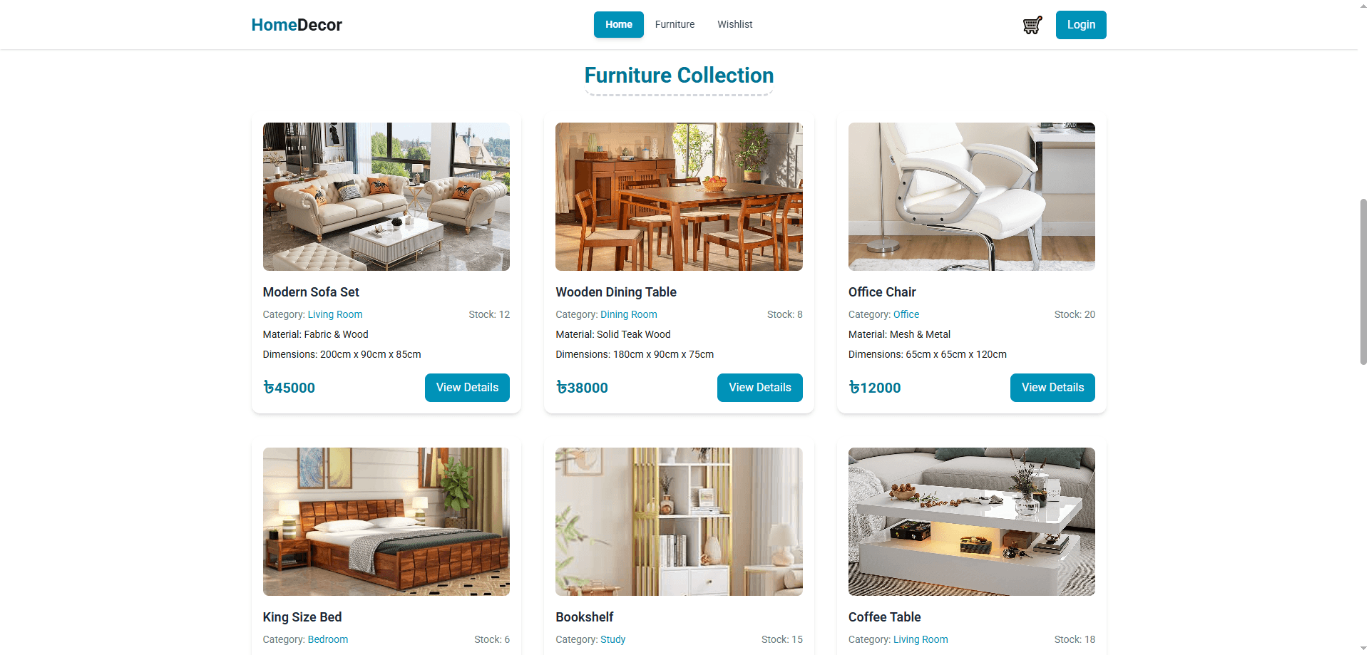 Home Decoration & Furniture Screenshot 1 - MD Amdad Islam Portfolio