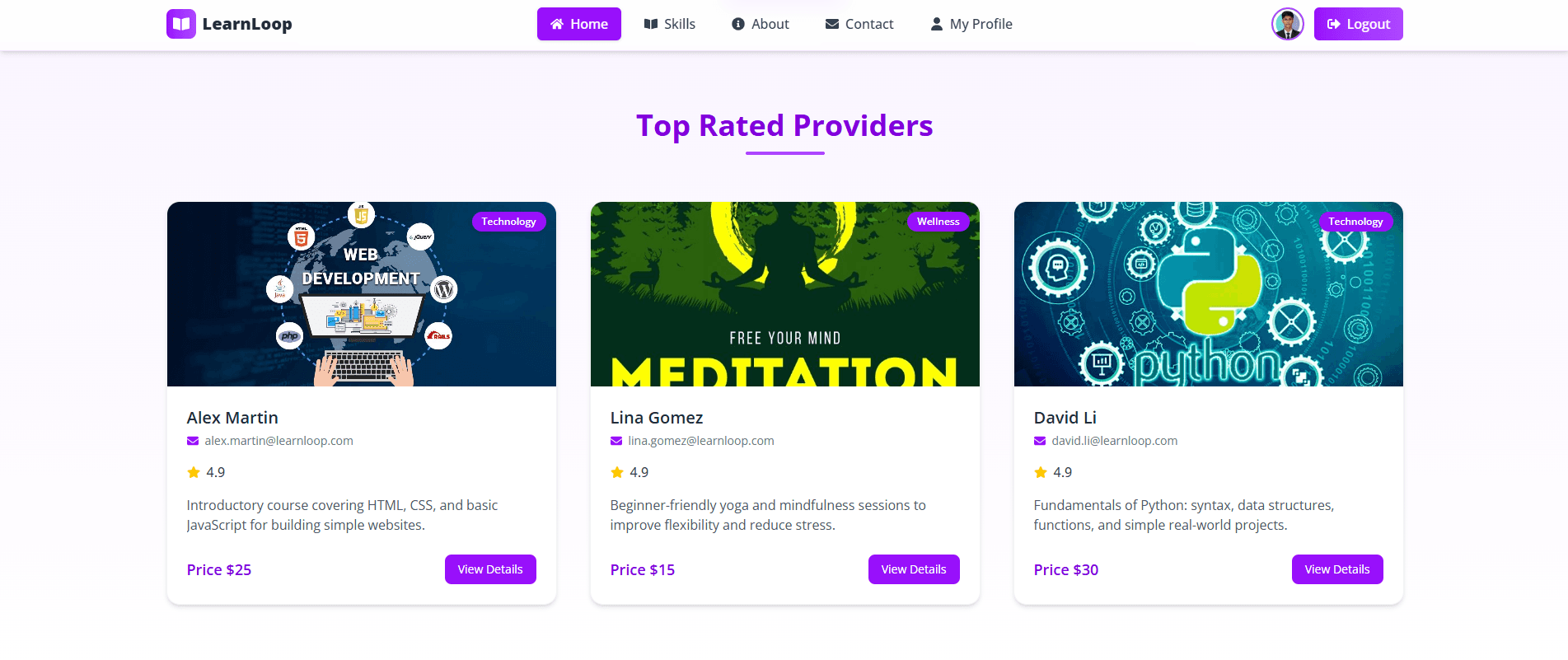 LearnLoop Platform Screenshot 1 - MD Amdad Islam Portfolio