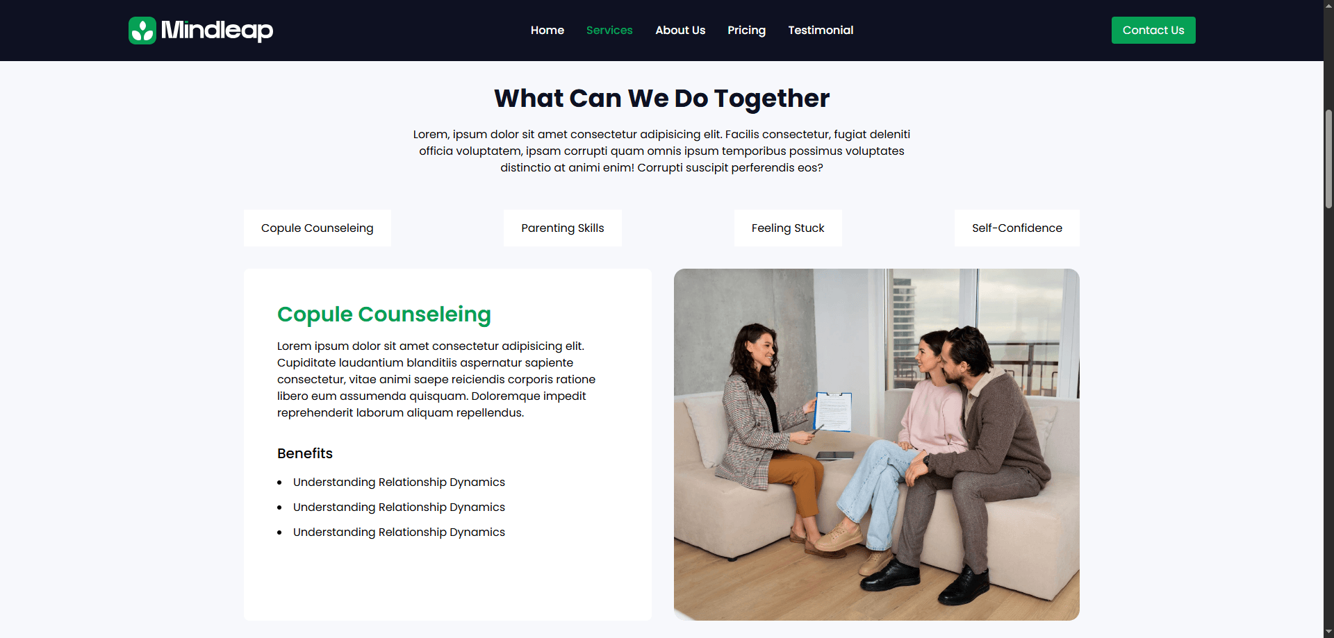 Mindleap Health Landing Page Screenshot 2 - MD Amdad Islam Portfolio