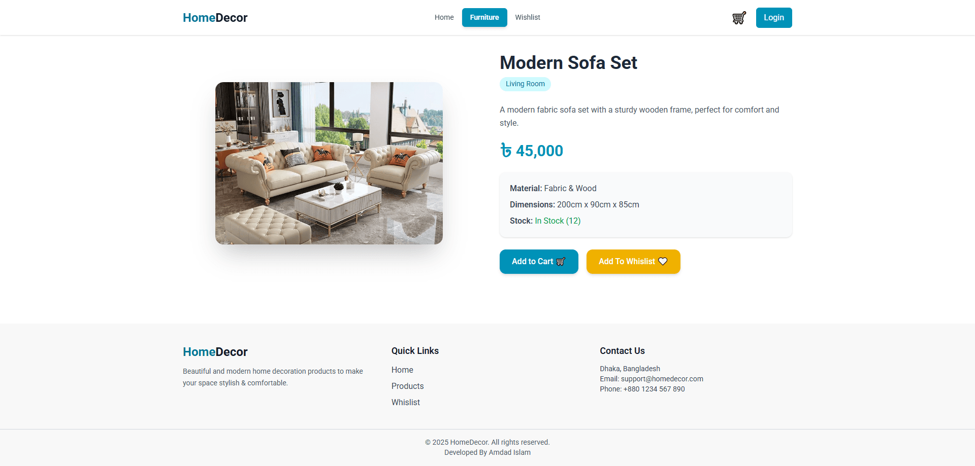 Home Decoration & Furniture Screenshot 3 - MD Amdad Islam Portfolio