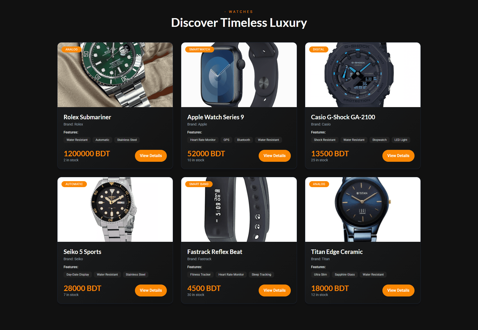 WatchMart — Timeless BD Screenshot 1 - MD Amdad Islam Portfolio