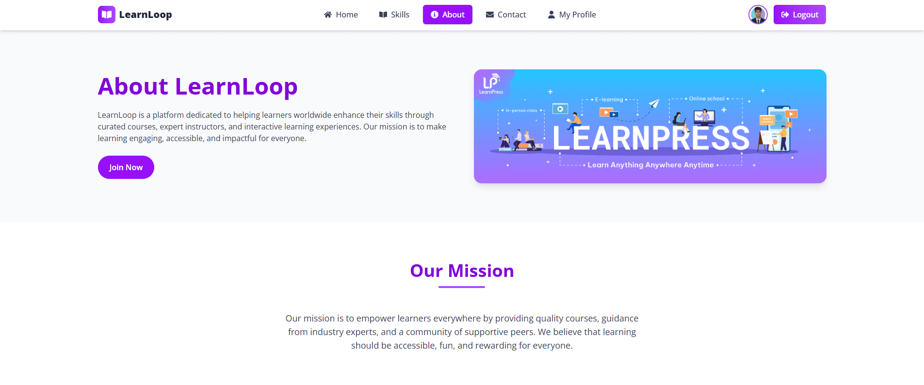 LearnLoop Platform Screenshot 3 - MD Amdad Islam Portfolio