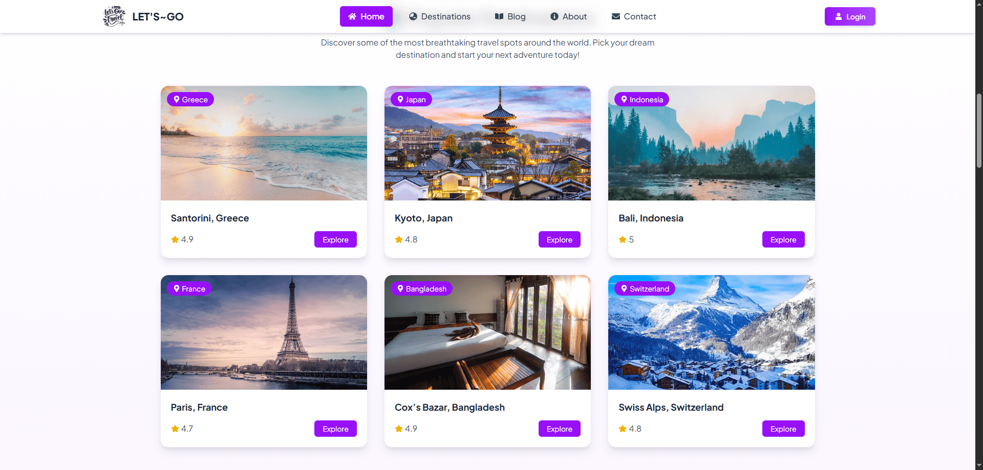 Let’s Go Travel Blog Screenshot 3 - MD Amdad Islam Portfolio
